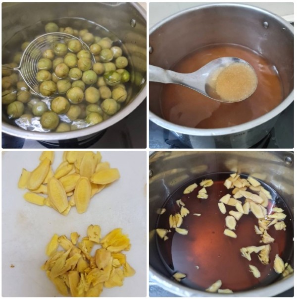 Chần sấu và pha nước đường