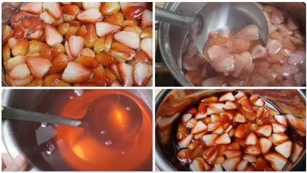 Nấu nước siro dâu